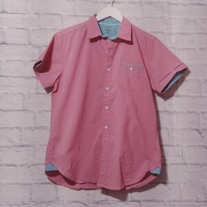 Paper Denim & Cloth Men's Pink Short Sleeve Shirt